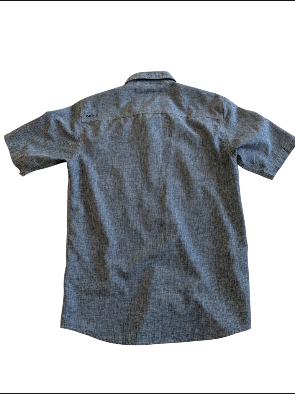 Orvis Men's Shirt Small Tech Chambray Work Active Fit Trout Bum, Vented, Fishing - Picture 4 of 7